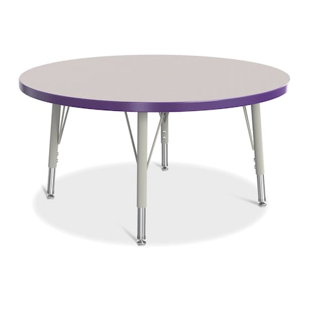 Jonti-Craft Berries Round Activity Table, 36 in. Diameter, E-height, Freckled Gray/Purple/Gray 6488JCE004